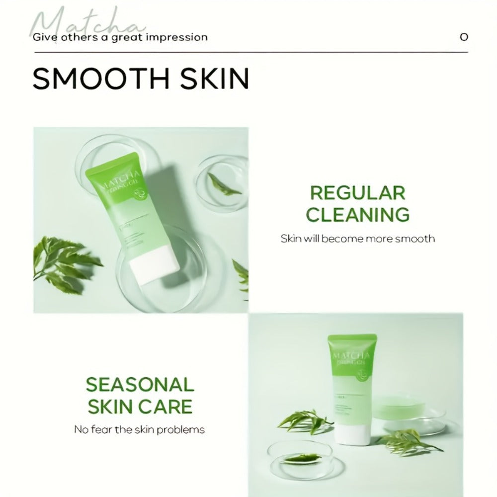 Matcha Peeling Gel Face Scrub with Tea Tree Salicylic Acid Exfoliating Alcohol Free Facial for Bath Time, Home Spa and Personal Care