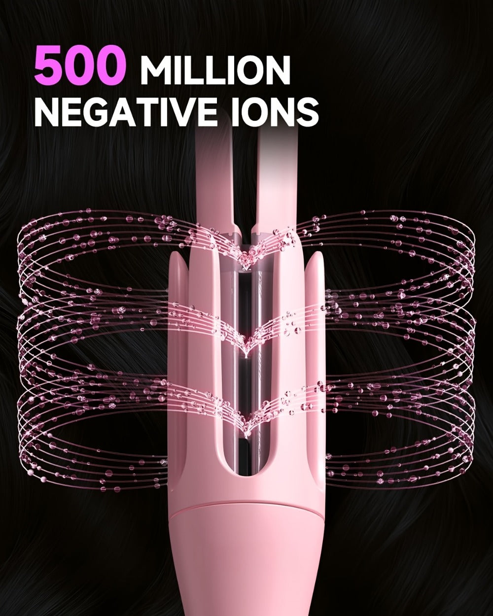 Automatic Curling Iron for Women with Ionic Technology, 4 Temperature Settings, 3 Timer Options, Dual-Direction Rotation