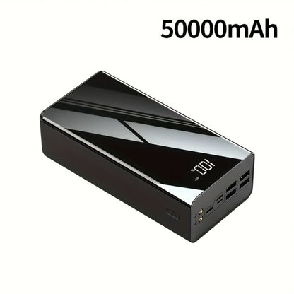 High Capacity 50000mAh Power Bank Multi-Port Fast Charging – Dual USB & Type-C Output, LED Flashlight, Power Indicator