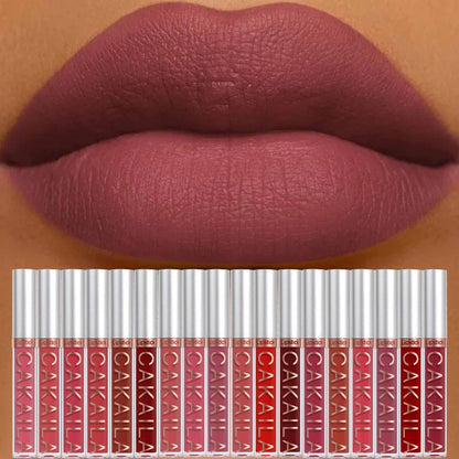 18-Piece Matte Liquid Lipstick Collection with Numbered Shades, Slim 10cm Tubes and Silver Caps