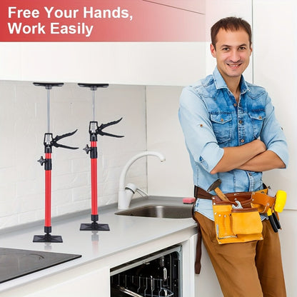 Telescopic Support Rod Adjustable 11.8-114in Anti-Slip Third Hand Support System 2pcs Drywall for Entryways, Bedrooms and Living Spaces