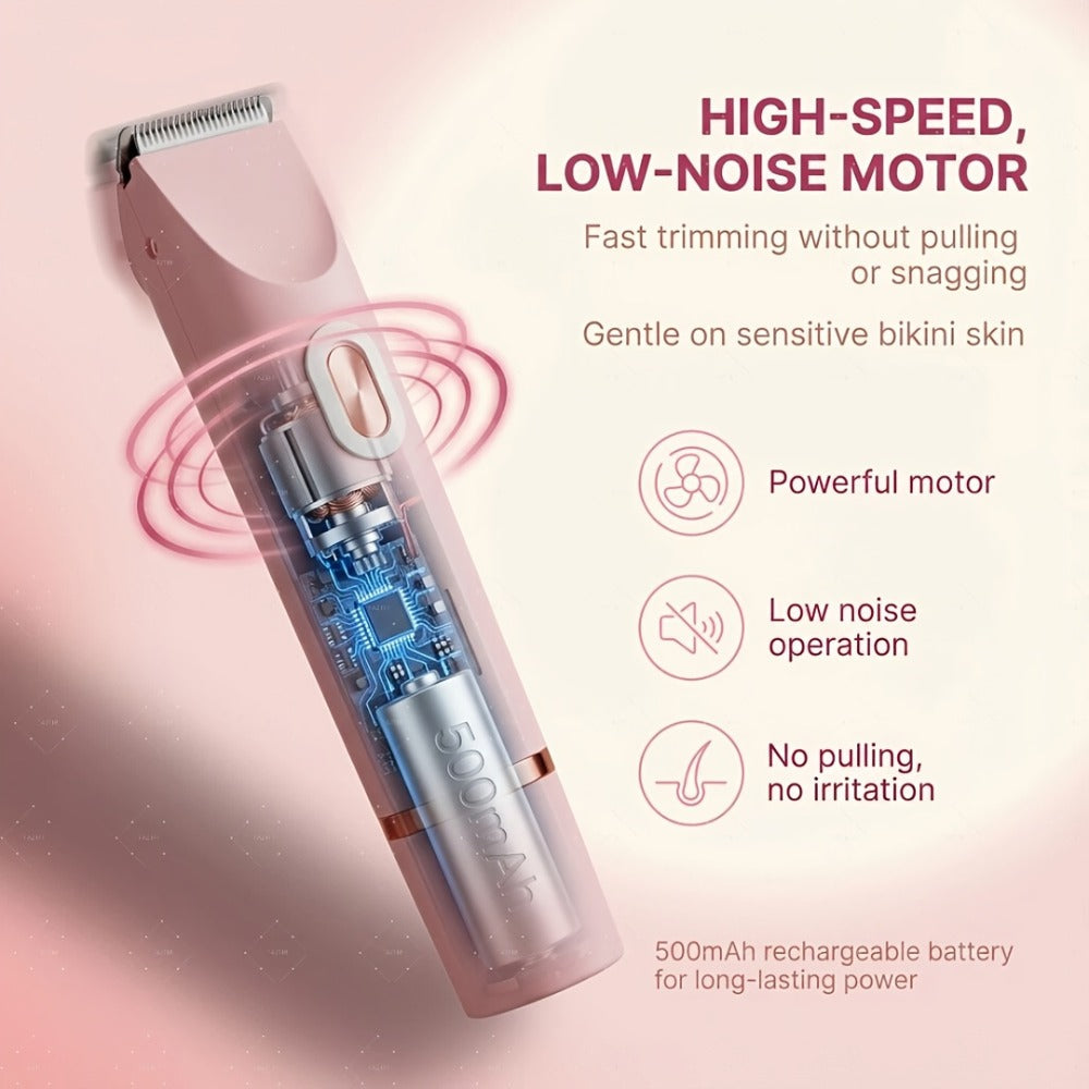 Electric Shaver & Bikini Trimmer for Women Dual Head USB Rechargeable – Multipurpose Face Body Hair Removal for Arms Legs Underarm