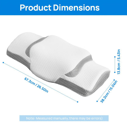 Memory Foam Cervical Pillow Contour Neck Support Orthopedic Bed Pillow for Side Back Stomach Sleepers with Cooling Pillowcase Queen King