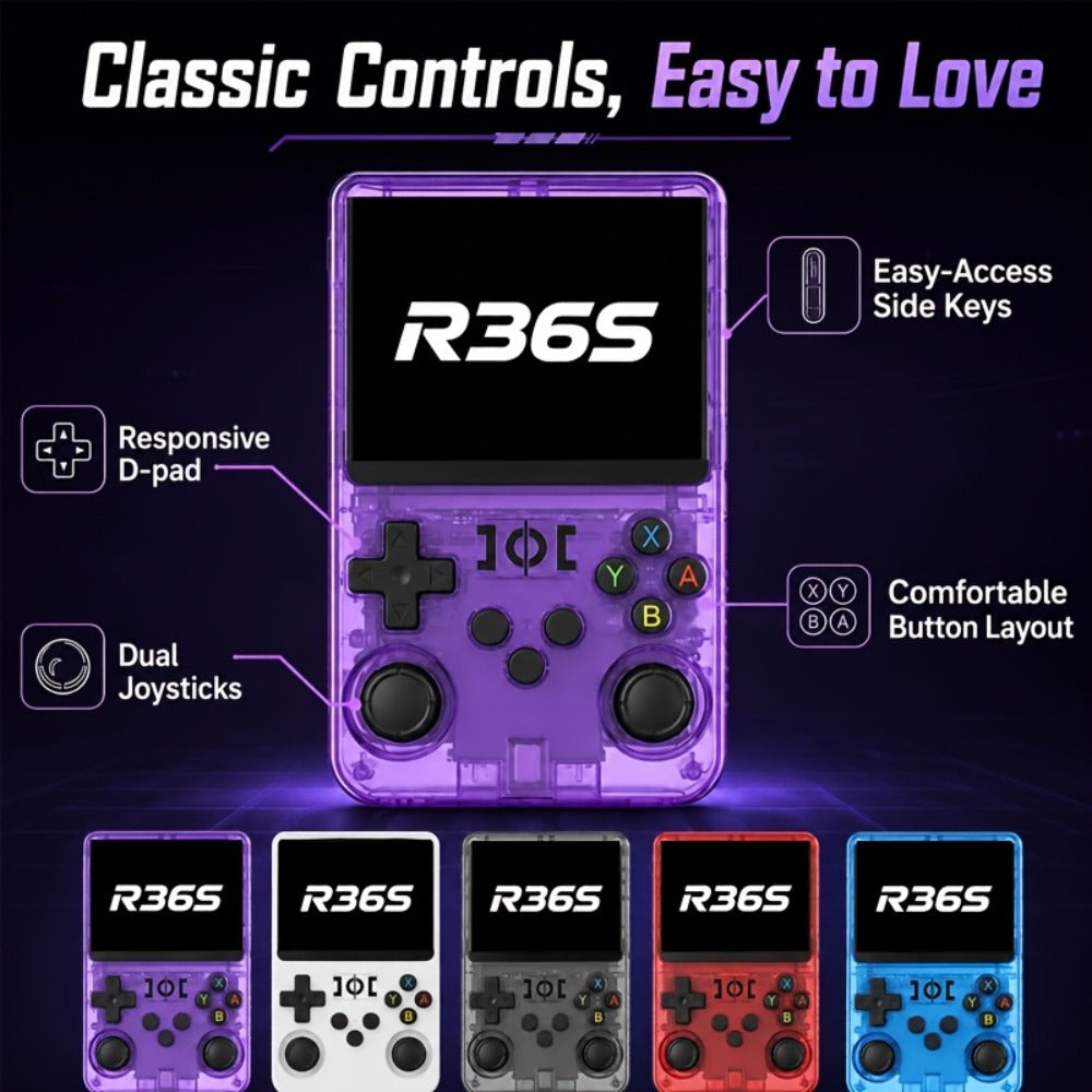 Handheld Game Console with 3.5-Inch IPS Screen, 3000mAh Battery, TF Expansion & HD TV Output