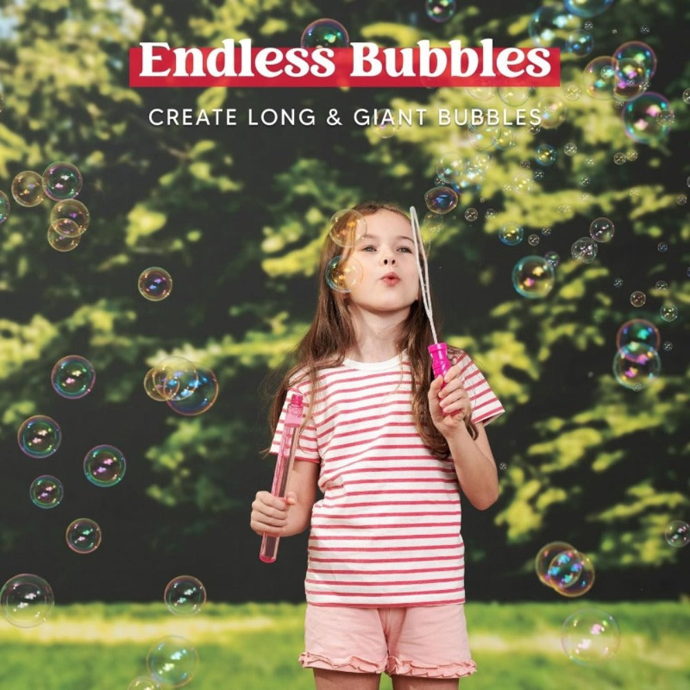 Big Bubble Wands Bulk with Refill Solution, 14.6 Inch Giant Bubble Maker 12 or 36 Pack for Kids