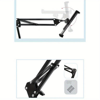 Floor Stand Phone Tablet Holder 68.9 Inch Flexible Gooseneck Lazy Bracket with 360° Rotating Head Foldable Adjustable Arm for Bed Sofa Desk