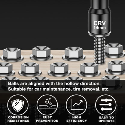 Magnetic Nut Driver Set 15-Piece 1/4" Hex Shank – SAE 1/4" to 9/16" & Metric 6-14mm Chrome Vanadium Steel Impact Nut Drivers