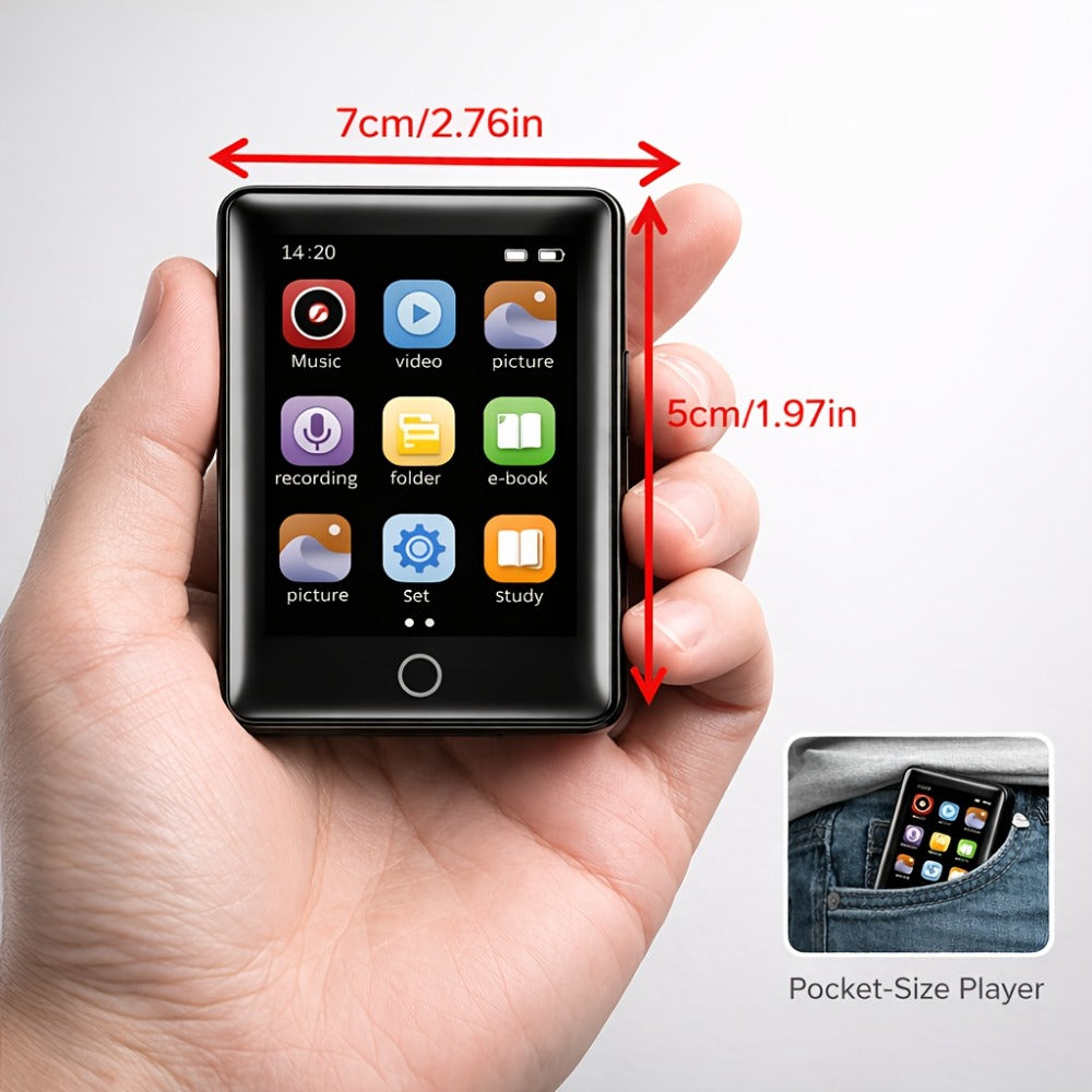 HiFi Touchscreen MP3 Player 2.4" IPS HD Display, Music & Video Playback, E-Book Reader, Voice Recorder
