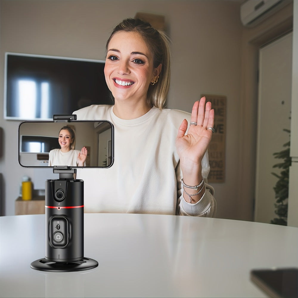 Gesture Control Auto Face Tracking Tripod with 360° Rotation & Wireless Remote No App Required