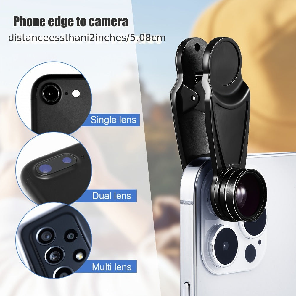16-in-1 Phone Camera Lens Kit – Fisheye, Wide Angle, Macro, Kaleidoscope & CPL Clip-On Lenses + Selfie Light