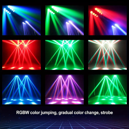 LED Spider Moving Head Stage Light 8x3W DJ Disco Party Light Sound Activated DMX-512 Control for Entryways, Bedrooms and Living Spaces