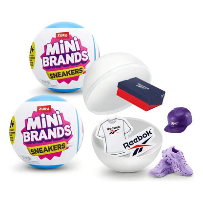 ZURU Mini Brands Sneakers Series 1 Mystery Capsule 2pcs, 5 Miniature Sneaker Collectibles with Cap