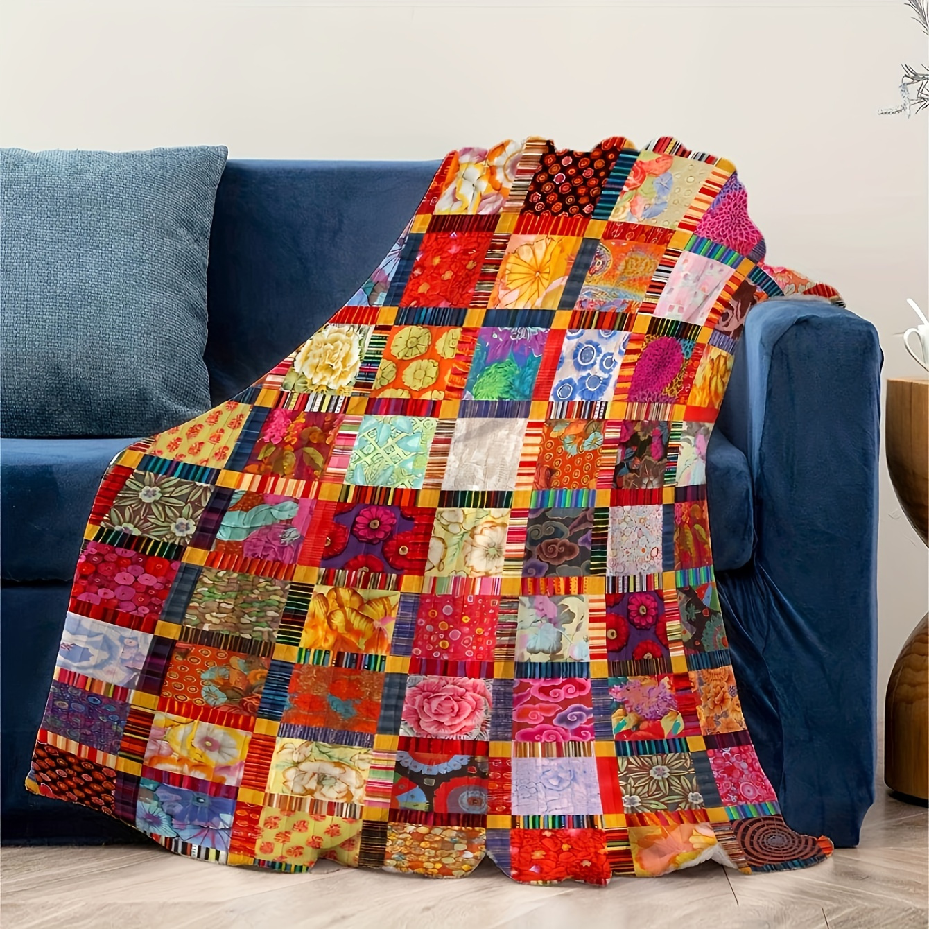 Fleece Throw Blanket Geometric Space Lodge Pattern – Ultra Soft Flannel Cozy Bed Sofa Blanket 60x80 Inches