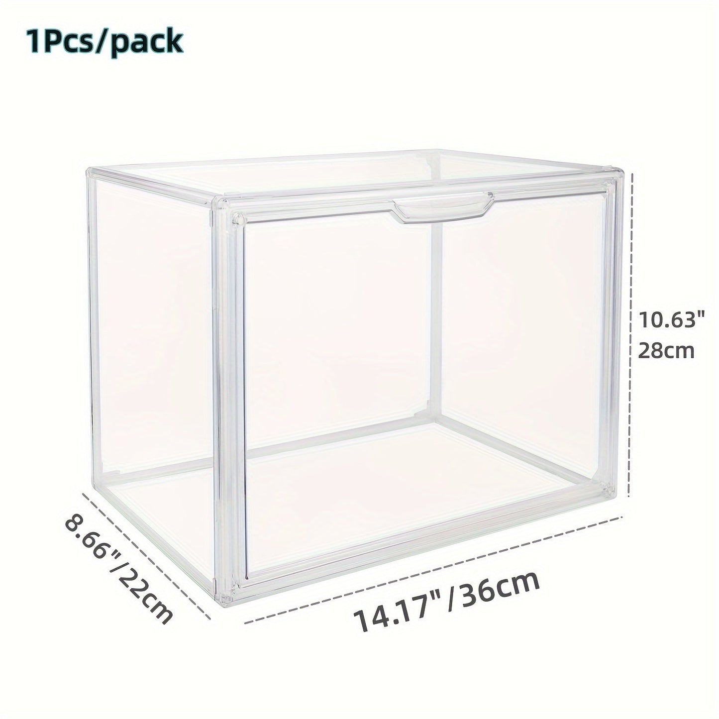 Clear Display Case Set of 3, Dustproof Transparent Storage Box Organizer for Collectibles, Car Models