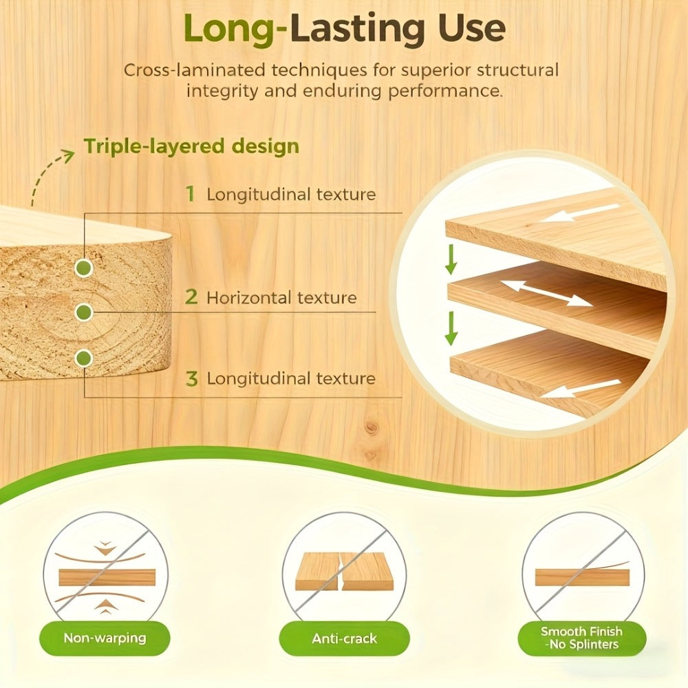 Cutting Board Three-Piece Bamboo Set with Juice Grooves, Carry Handles and Three Nested Sizes