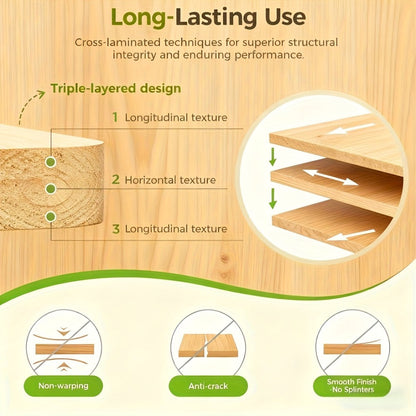 Cutting Board Three-Piece Bamboo Set with Juice Grooves, Carry Handles and Three Nested Sizes