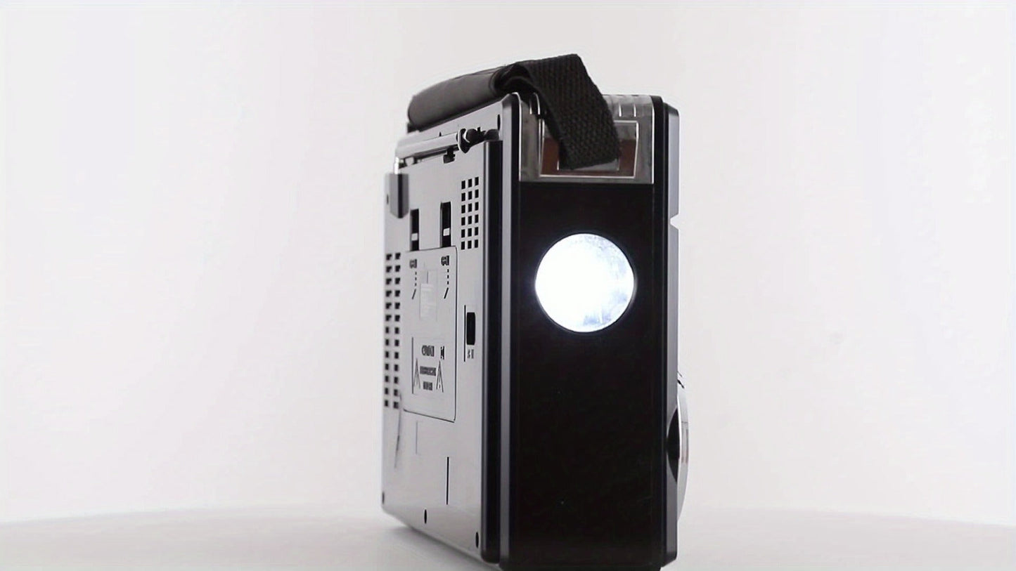 Solar Powered Bluetooth Radio Retro Portable AM FM SW with LED Flashlight, TF SD USB AUX MP3 Playback
