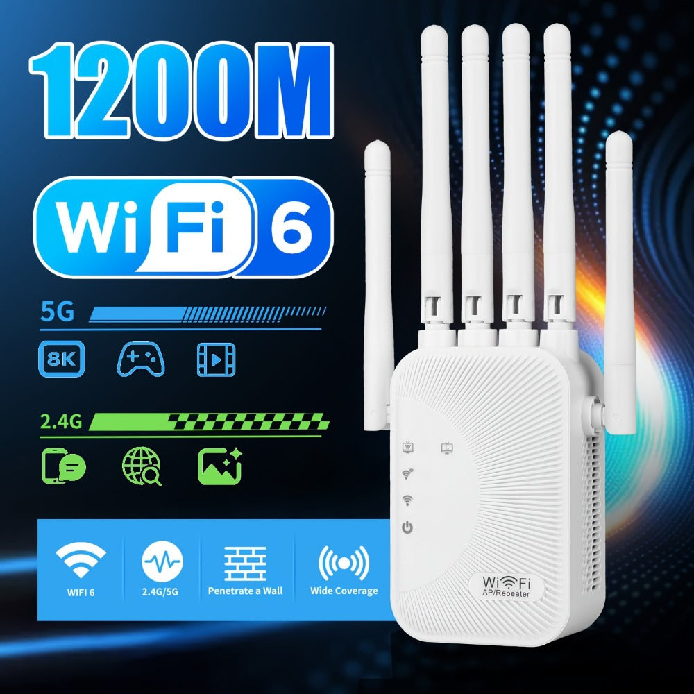 CP3600 WiFi Repeater Signal Booster 2.4GHz Wide Coverage, One-Button WPS Setup, Flexible Antenna Rotation