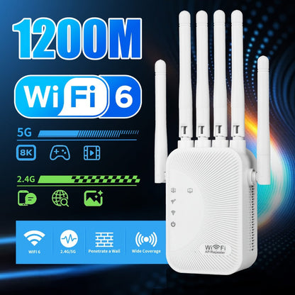 CP3600 WiFi Repeater Signal Booster 2.4GHz Wide Coverage, One-Button WPS Setup, Flexible Antenna Rotation