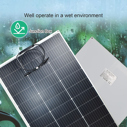 Flexible Solar Panel 125W 18V 18BB Monocrystalline Solar Cell Bendable 30 Degree Ultra-Thin for 12V for Garden, Patio and Yard Use