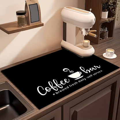 Coffee Machine Mat Absorbent Dish Drying Mat Bohemian Coffee Bar Mat for Kitchen Countertop Coffee Station Accessories Placemat Decor