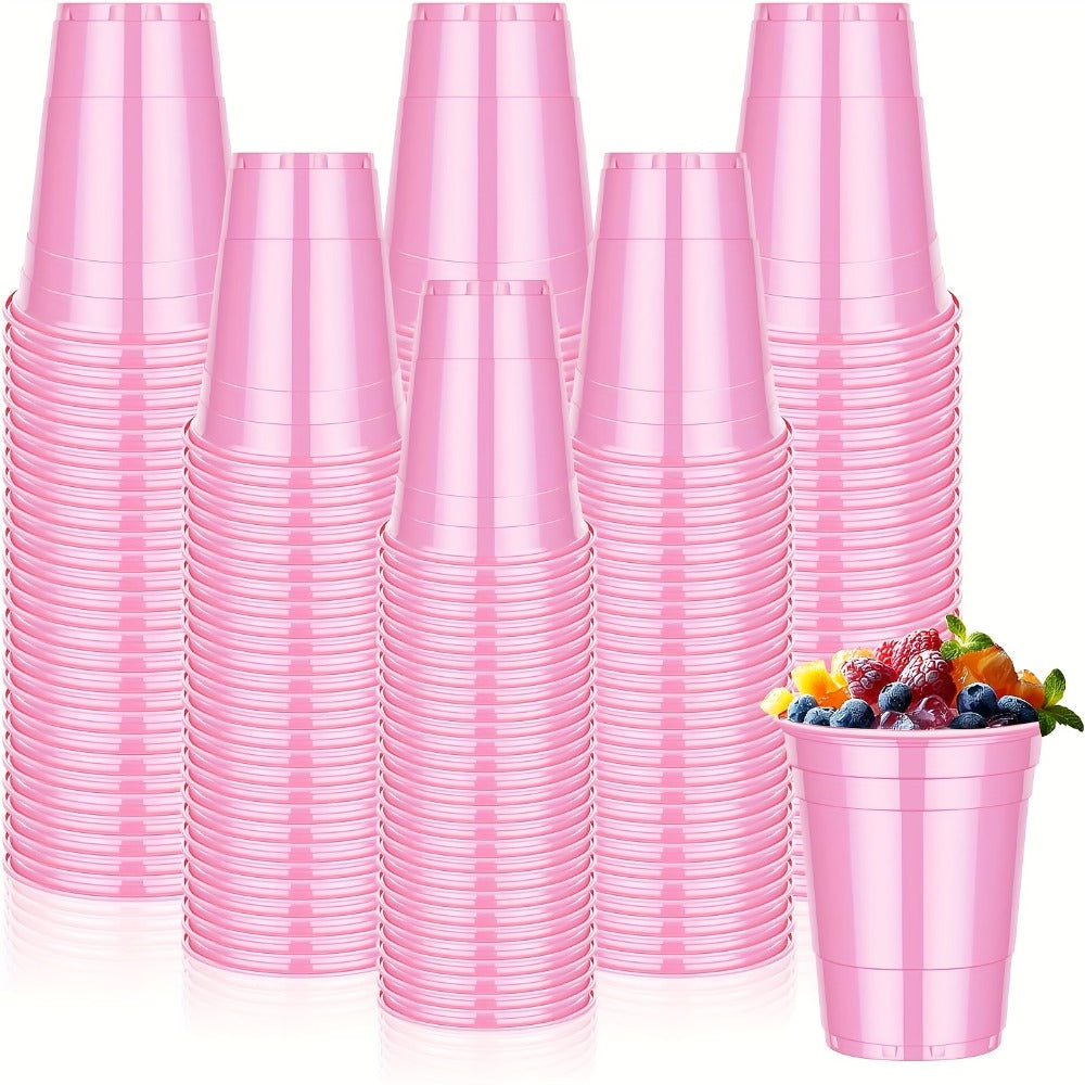 160-Pack 16-Ounce Tapered Party Cups with Fill Lines in Black, Red, Pink or Golden Color Options