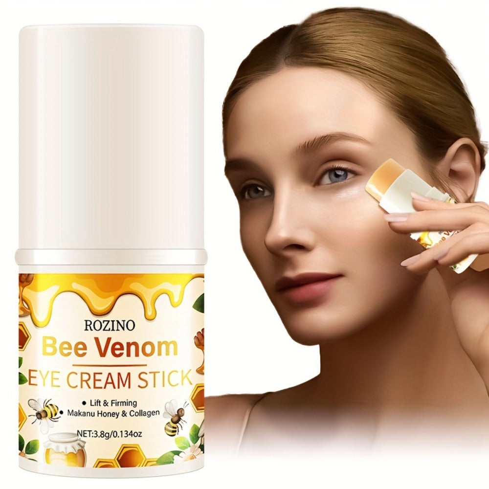 ROZINO Bee Venom and Honey Eye Cream Stick, 3.8g in a Compact White Twist-Up Cosmetic Tube