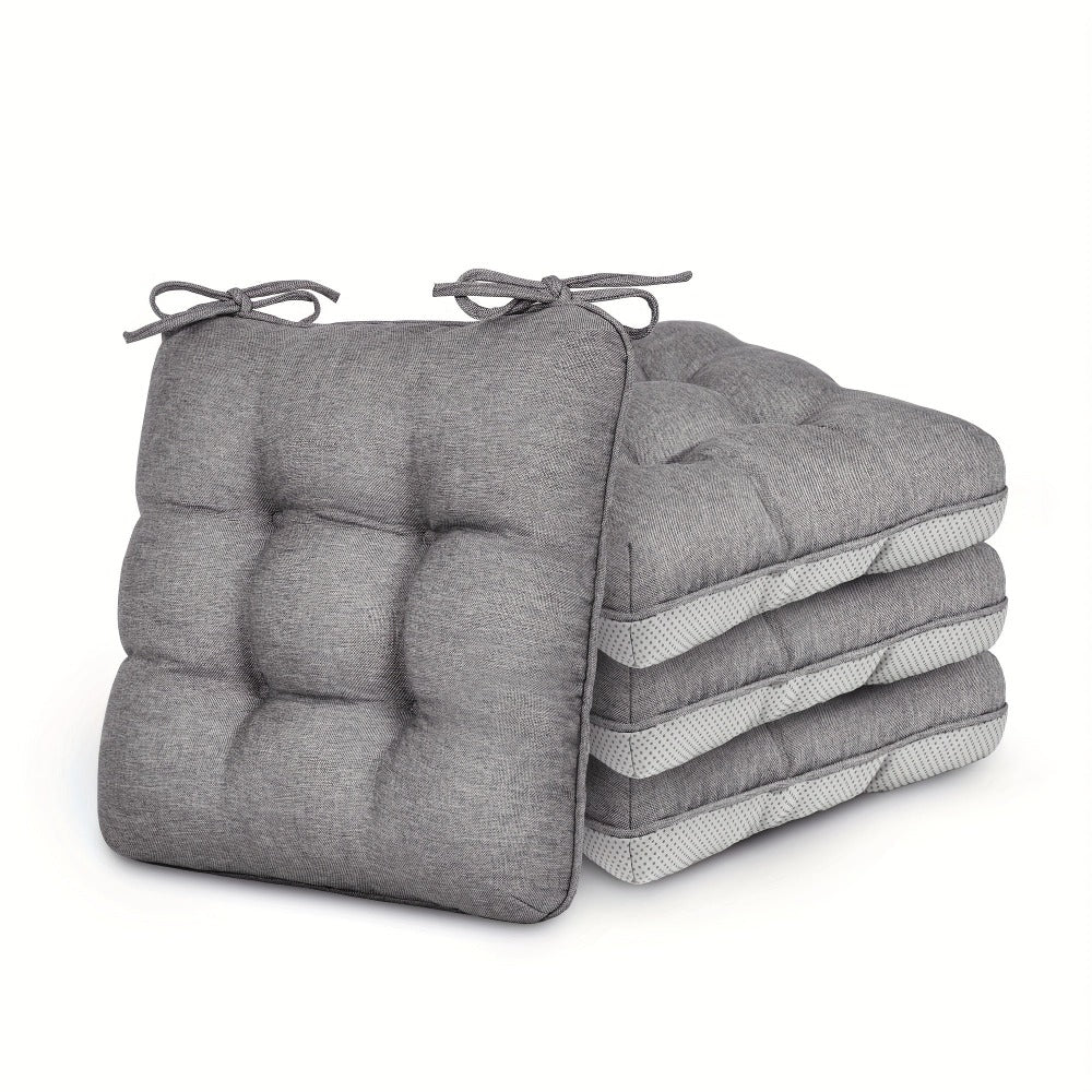 Memory Foam Chair Cushions 4/8 Pack, Non-Slip Seat Pads for Dining Chairs, Kitchen, Office & Patio – Indoor Outdoor Chair Pads M/L Size