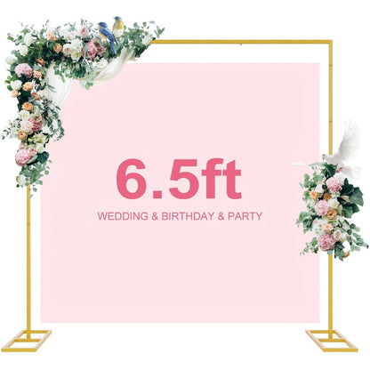Square Arch Backdrop Stand 6FT & 8FT Metal Balloon Arch Frame | Adjustable Wedding Arch for Ceremony, Birthday Party