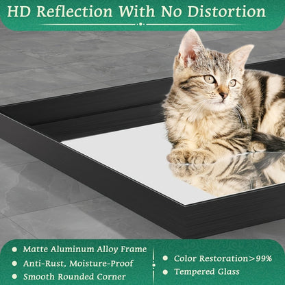 Rectangular Metal-Frame Bathroom Mirror in Black, Gold or Silver with Six Sizes and Dual Orientation