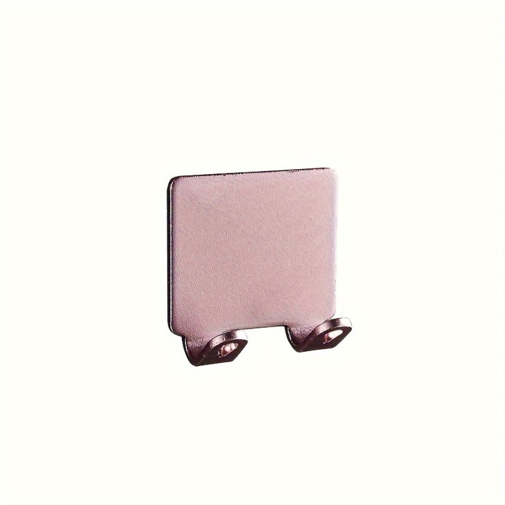 Wall-Mounted Razor Holder 5-Piece Set with Twin Hooks, Adhesive Backing and Silver or Black Options
