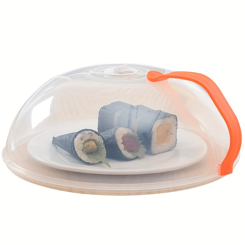 Microwave Food Cover Splash Guard 2 Pack with Steam Vent and Handle Plastic Splatter Guard for Home Cooking, Dining and Outdoor Meals