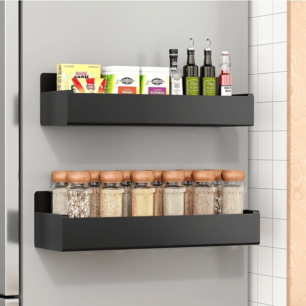 Magnetic Refrigerator Storage Rack 2/4pcs Fridge Side Organizer, Multi-Purpose Magnetic Storage Box for Kitchen Bathroom