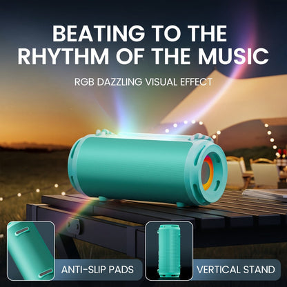 Bluetooth Speaker Cylindrical RGB Model with Carry Cords, USB and TF Playback, Four Colors and 7.17-Inch Body