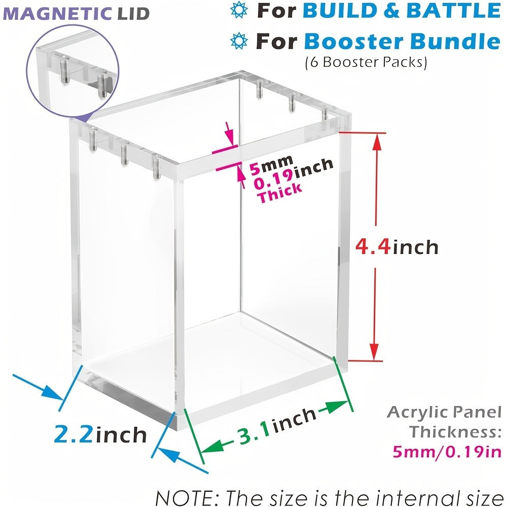Acrylic Display Case for Pokemon Booster Bundle, UV Protection Magnetic Clear Box for Scarlet Violet