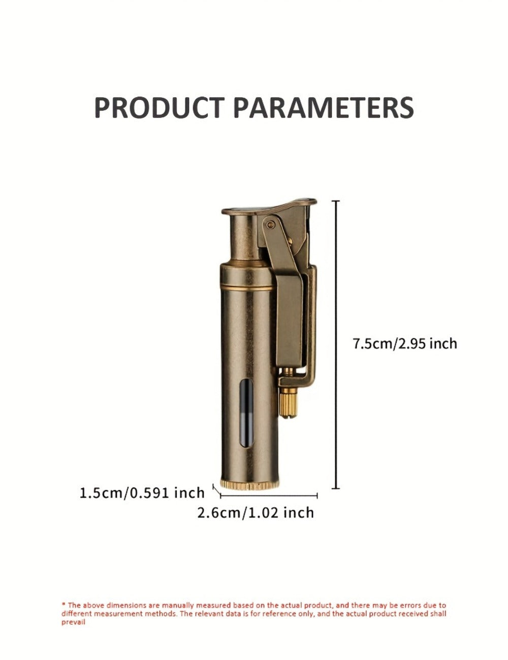 Retro Copper Kerosene Lighter, Pure Copper Vintage Flip Top One-Click Ignition Lighter, Nostalgic Personality Design