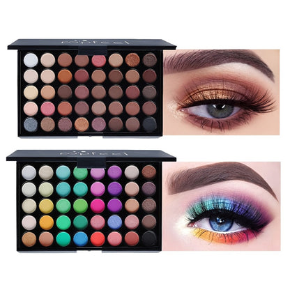 Complete Eye Makeup Kit 40 Color Eyeshadow Palette with Mascara Eyeliner Eyebrow Pencil & Brush – Matte Shimmer Glitter Pigmented Blendable