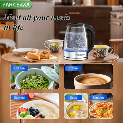 Electric Kettle 1000W Auto Shut-Off Stainless Steel Fast Boiling Hot Water Kettle 1.7L for Entryways, Bedrooms and Living Spaces