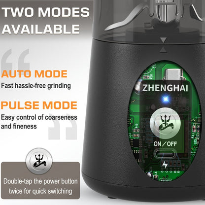 Electric Spice Grinder Portable 150W, USB-C Rechargeable, Pulse Mode, Fast Grinding for Spices & Herbs