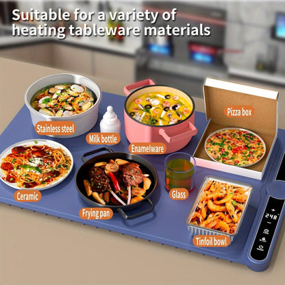 Electric Food Warming Mat with 6 Temperature Levels & Timer for Entryways, Bedrooms and Living Spaces