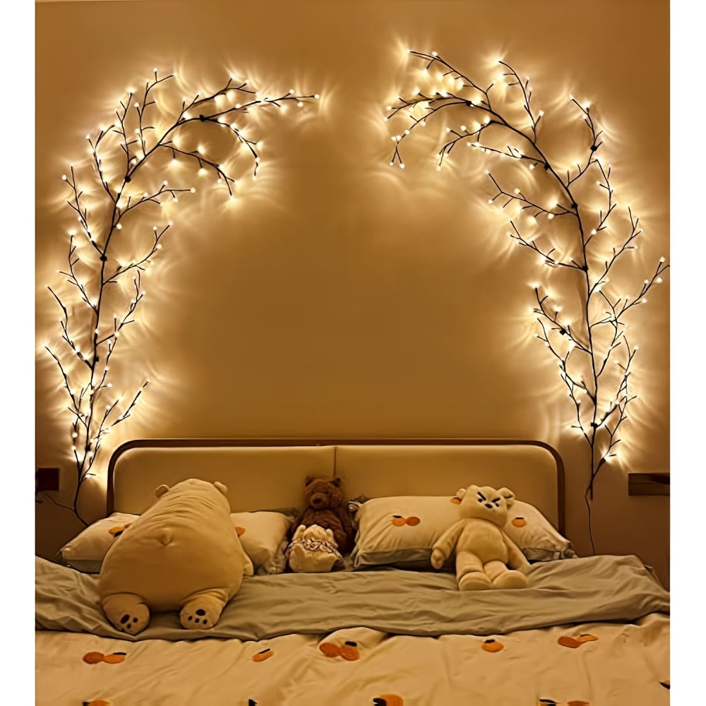 Fairy Lights with Remote, 96-LED Bendable Willow Branch Fairy Lights with USB Power, Remote Control and Eight Indoor Modes