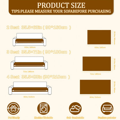 Sofa Cover 35.5-Inch Fuzzy Polyester Single-Piece Pad with Silicone-Dot Backing for 2 to 4 Seats