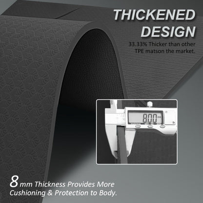 Thick TPE Exercise Gymnastics Mat 72"x48" – Extra Thick Non-Slip Surface for Yoga, Pilates, Home & Outdoor Fitness Training