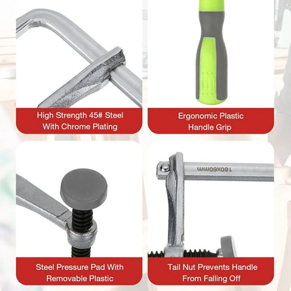 Track Saw Clamps 2pcs, Quick Adjust MFT Table Rail Clamps with Soft-Grip Handle, Compatible with Festool Track Saw Rail System