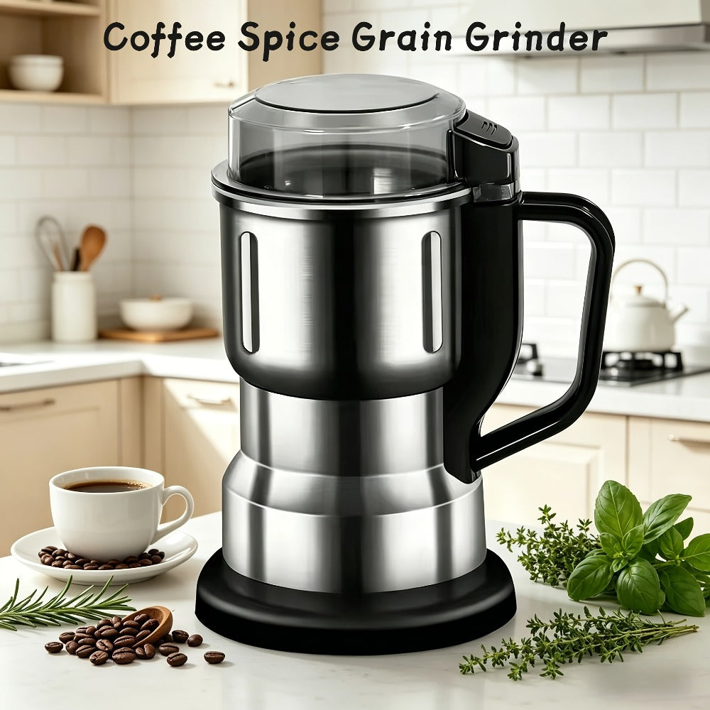 Electric Coffee Grinder 300W 25000RPM, 8-Blade Stainless Steel Spice & Grain Mill for Coffee Beans