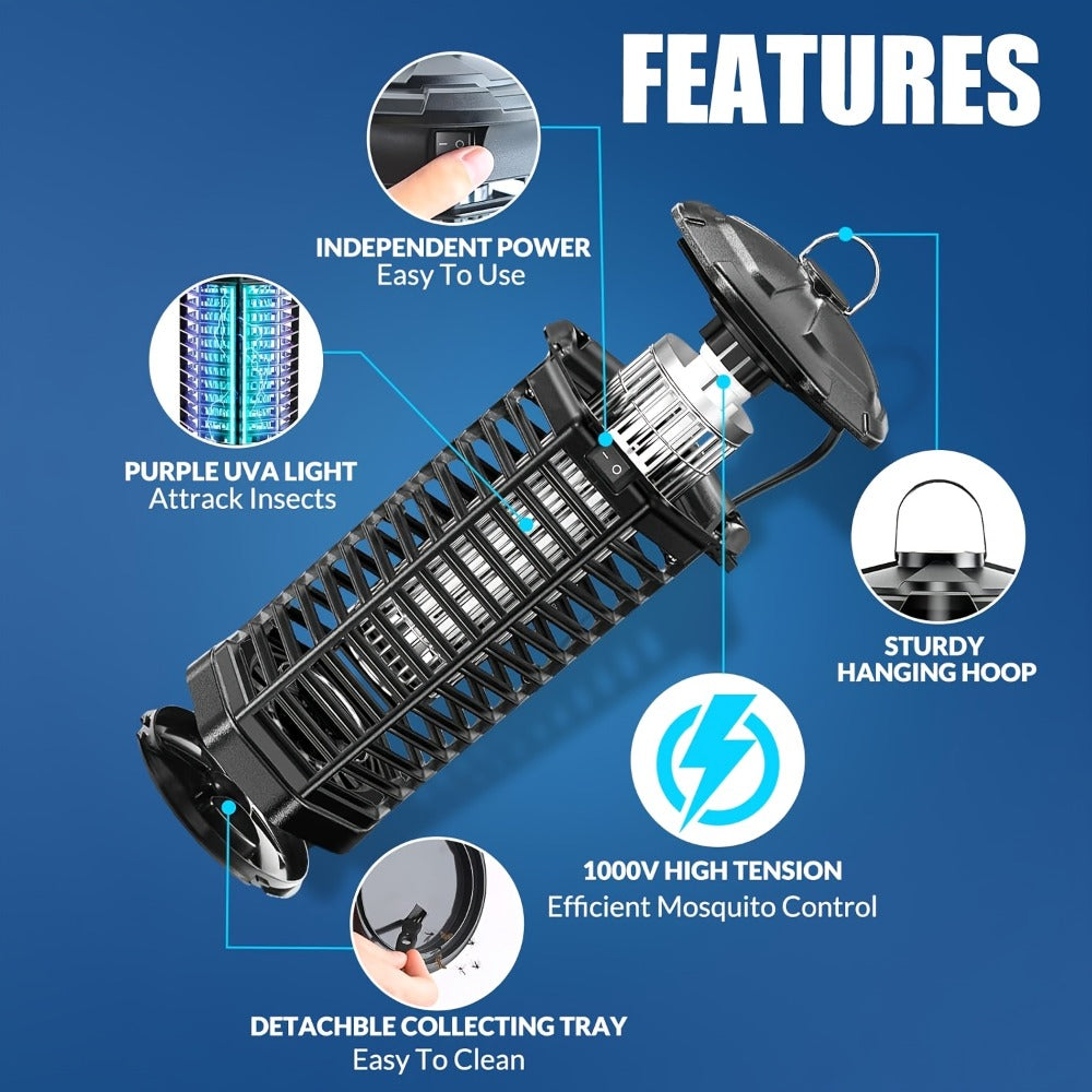 IPX4 Bug Zapper Plug-In, Electric Flying Insect Trap with LED Light & ABS Housing, Indoor Mosquito Zapper for Home