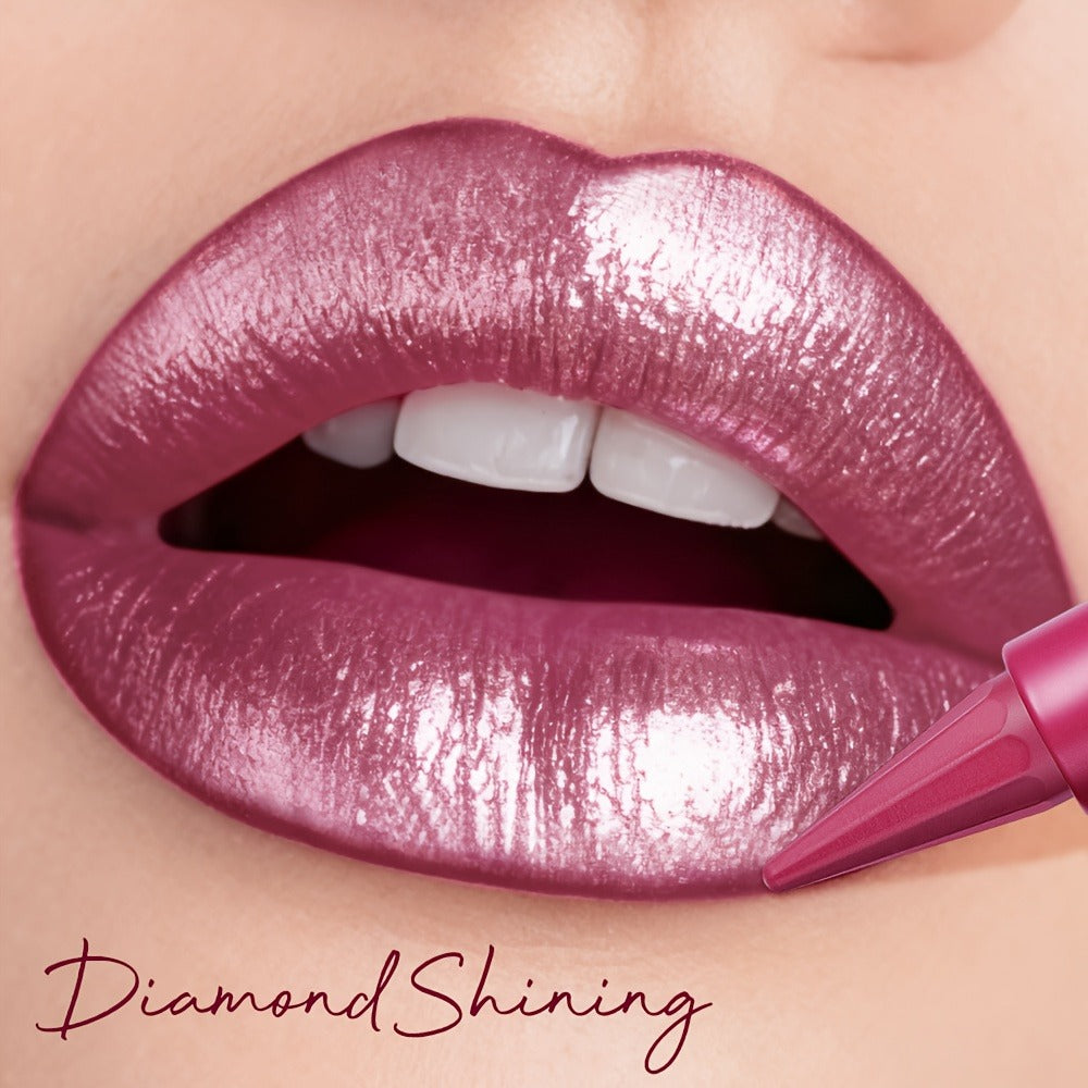 Lipstick Set 2pcs for Women – Highly Pigmented Waterproof Matte & Metallic Shimmer Lip Color Combo with Pointed-Tip Precision