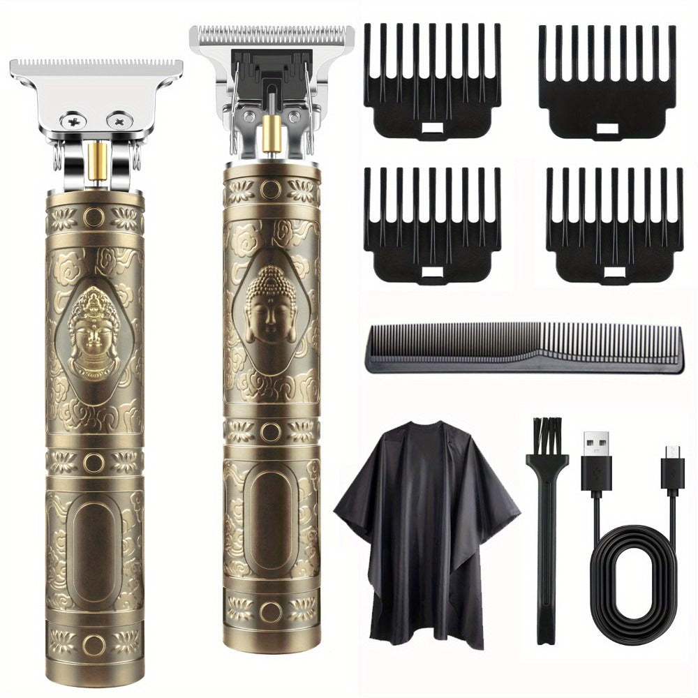 Electric Hair Clipper & Beard Trimmer Set for Men – USB Rechargeable Cordless Haircut Kit with 4 Guide Combs | Professional Home Barber