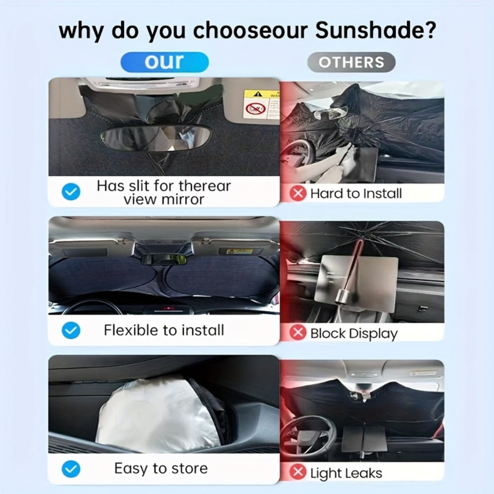Windshield Sun Shade Universal Front & Side Window Cover UV Heat Block Privacy Protection – Upgraded 2026 Design Large Size Summer Car