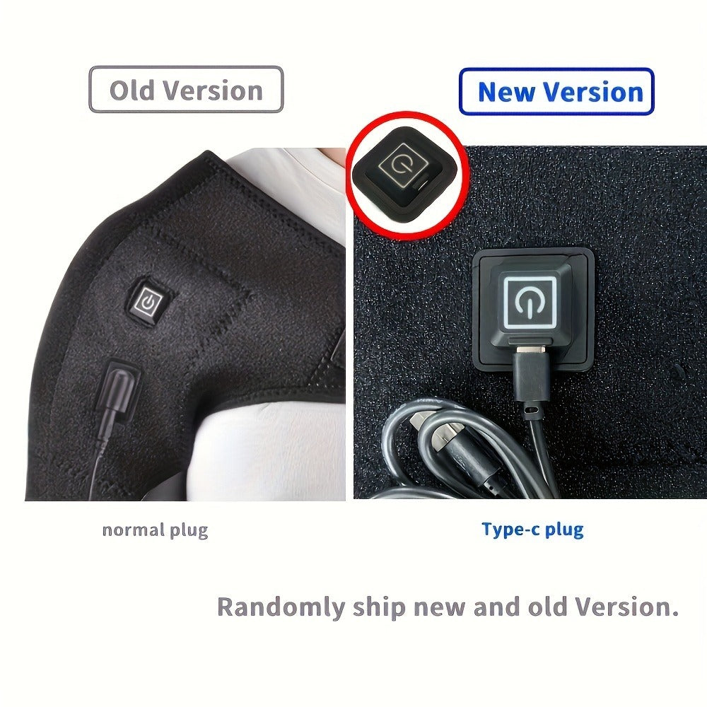 USB Heated Shoulder Pad with 3-Speed Temperature Control, Electric Heating Wrap for Shoulder & Neck Pain